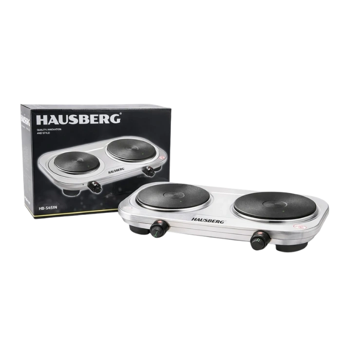 HAUSBERG HB-545IN Table de Cuisson Électrique 2500W à 2 Brûleurs