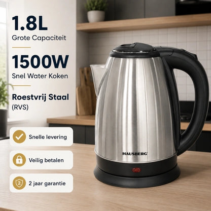HAUSBERG HB-3615 Stainless Steel Kettle 1.8L 1500W