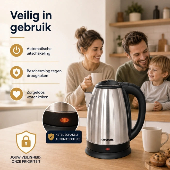 HAUSBERG HB-3615 Stainless Steel Kettle 1.8L 1500W