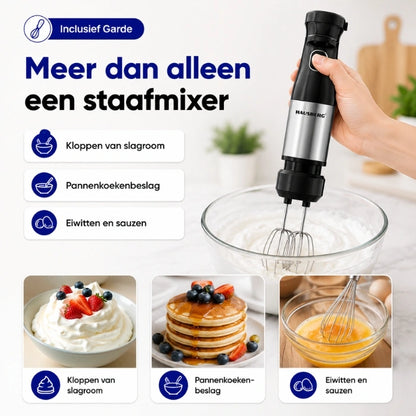 HAUSBERG HB-7704IN Staafmixer 2-in-1 1000W met Garde & Maatbeker