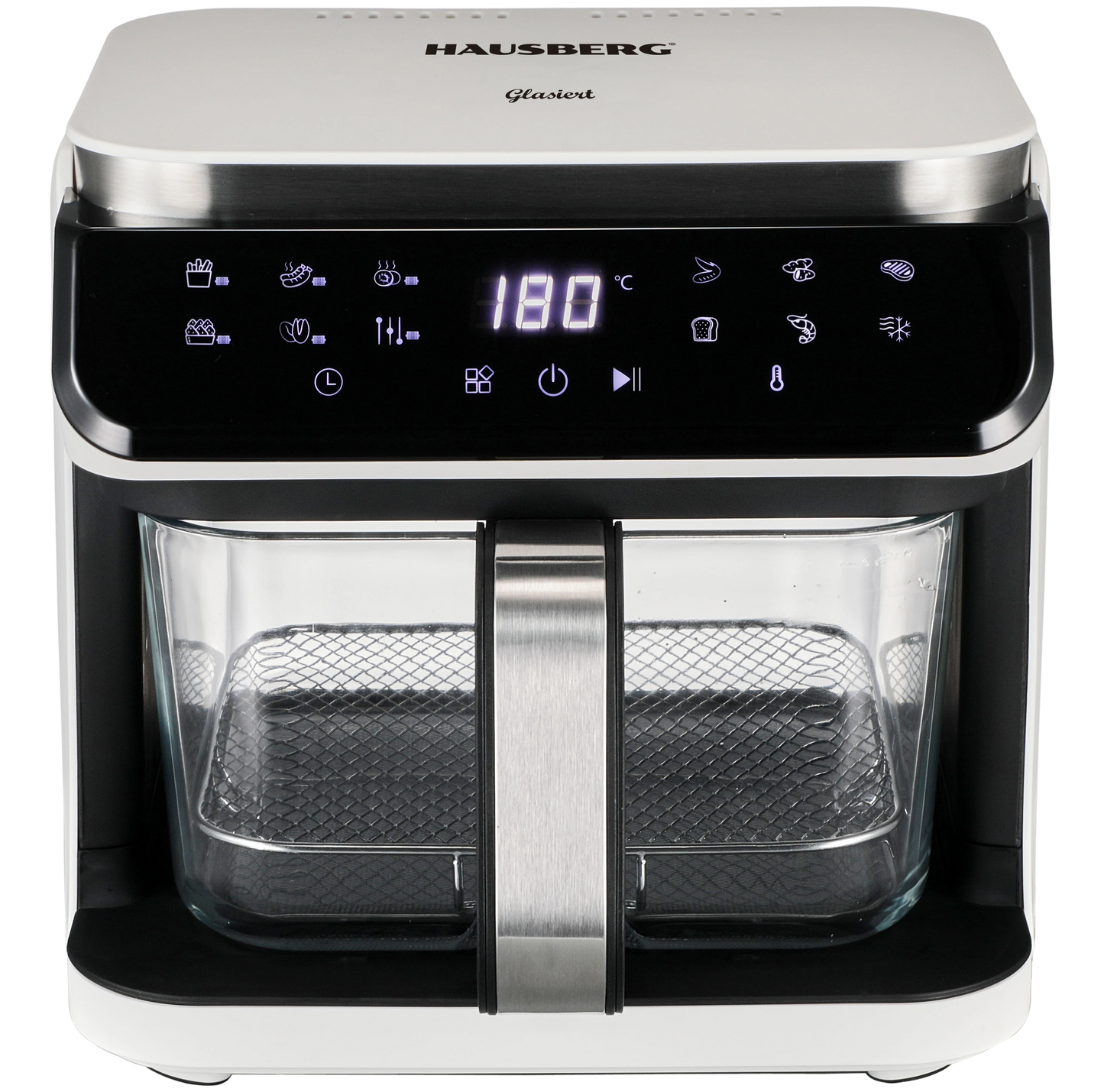 HAUSBERG HB-2343AB Airfryer 6.5L Glazen Mand Wit 1200W
