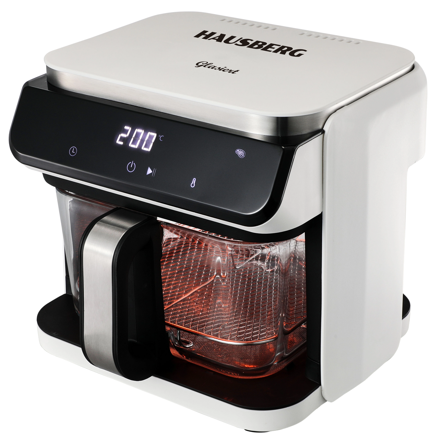 HAUSBERG HB-2343AB Airfryer 6.5L Glazen Mand Wit 1200W