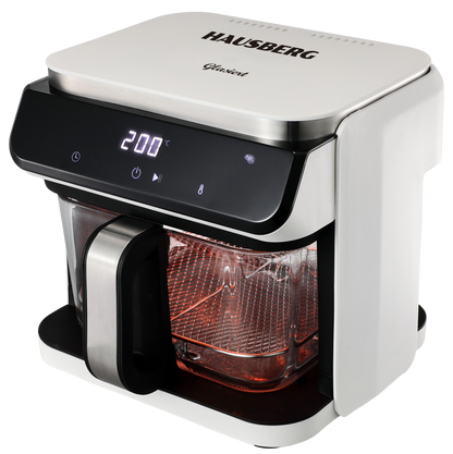 HAUSBERG HB-2343AB Airfryer 6.5L Glazen Mand Wit 1200W