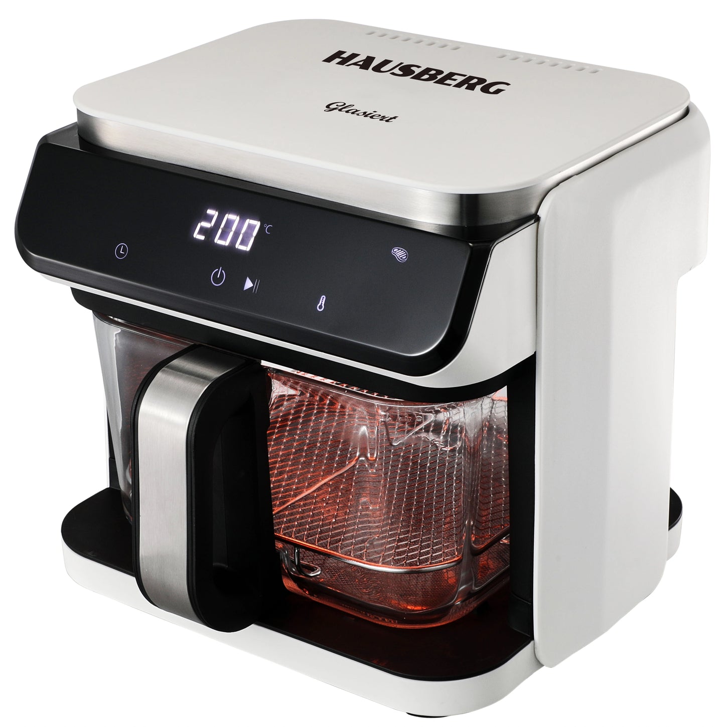 HAUSBERG HB-2343AB Airfryer 6.5L Glazen Mand Wit 1200W