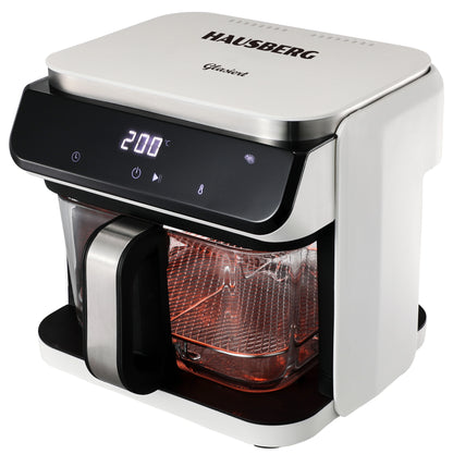 HAUSBERG HB-2343AB Airfryer 6.5L Glazen Mand Wit 1200W