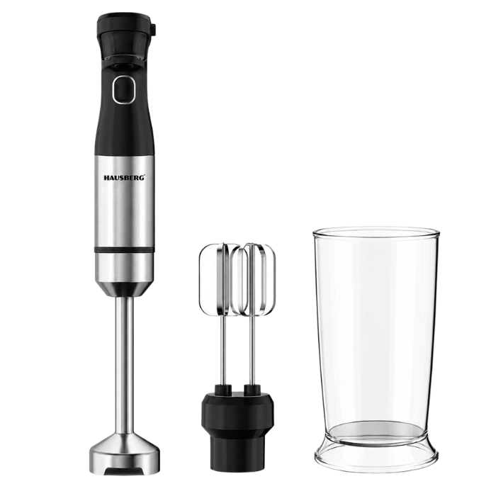 HAUSBERG HB-7704IN Hand Blender 2-in-1 1000W with Whisk & Measuring Cup