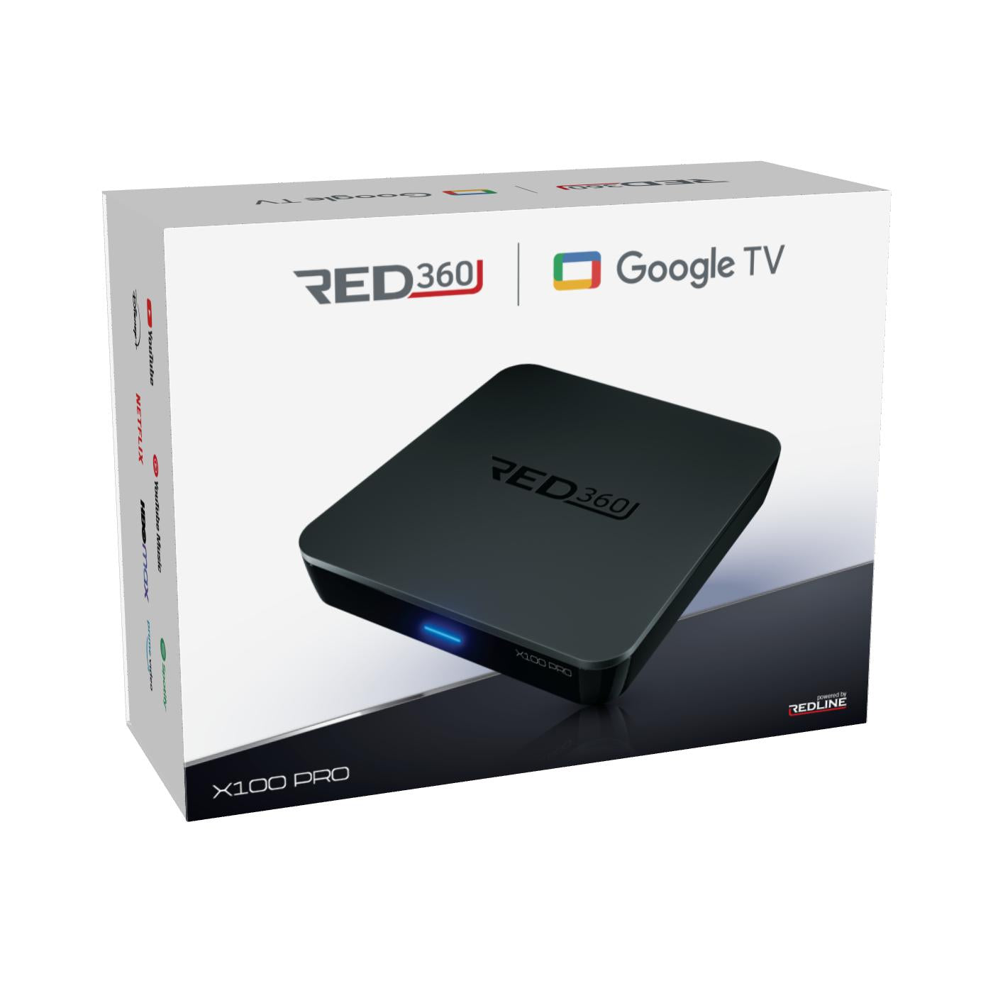 Redline RED360 X100 Pro Android TV Box 4K, with Google TV