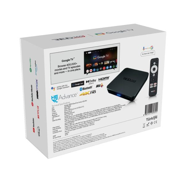Redline RED360 X100 Pro Android TV Box 4K, with Google TV